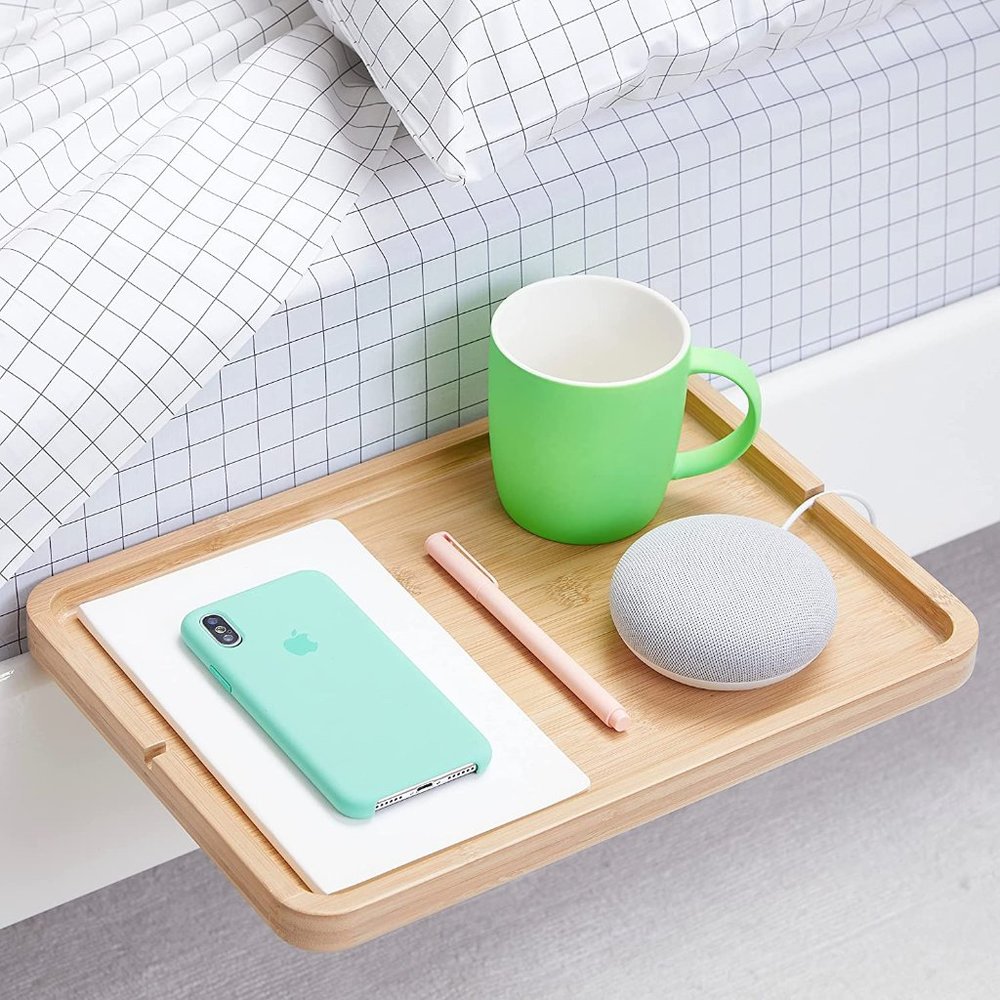BedShelfie SLIDE - Floating Nightstand Tray made of Bamboo
